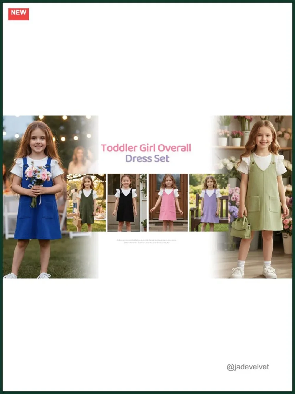 Toddler Girl V Neck Corduroy Pinafore Overall Dress Short Sleeve T-Shirt Set
